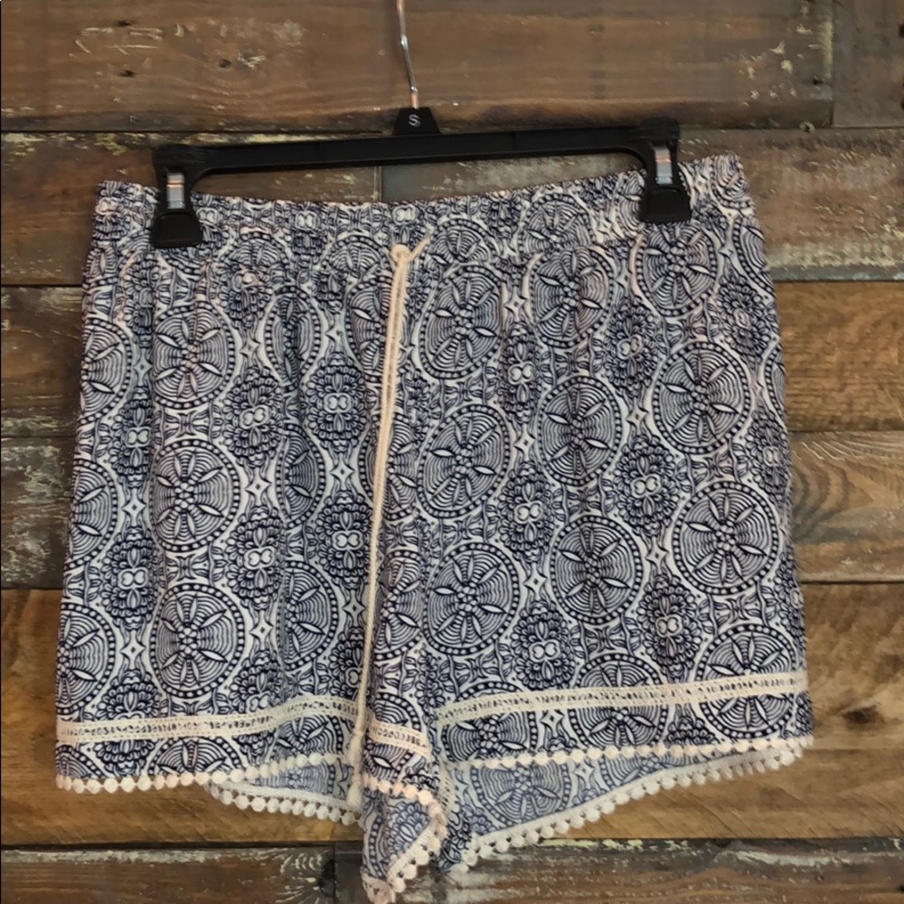Navy Patterned Shorts